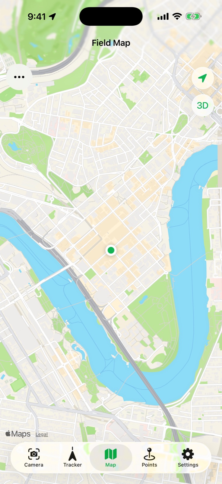 Current FieldOps map on iPhone