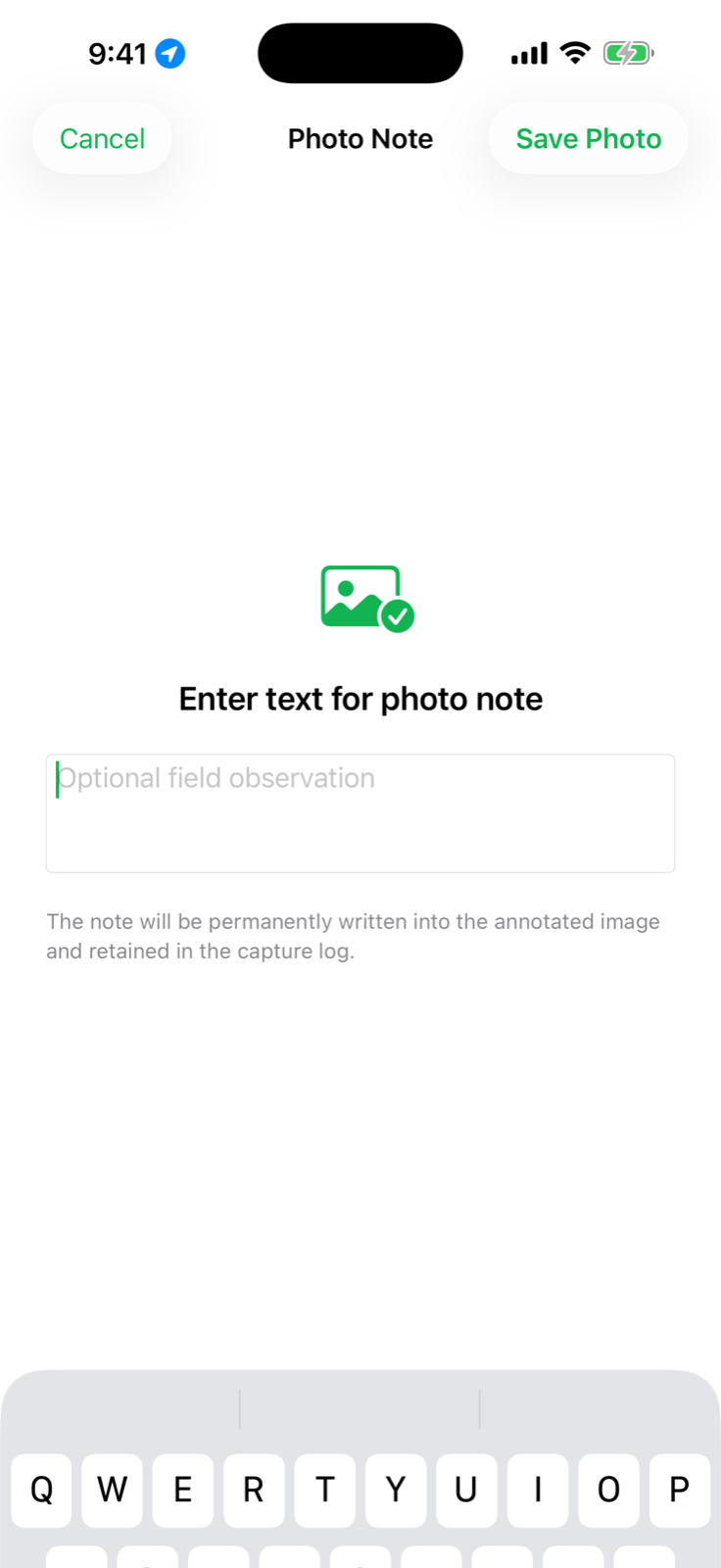 Current FieldOps photo note workflow