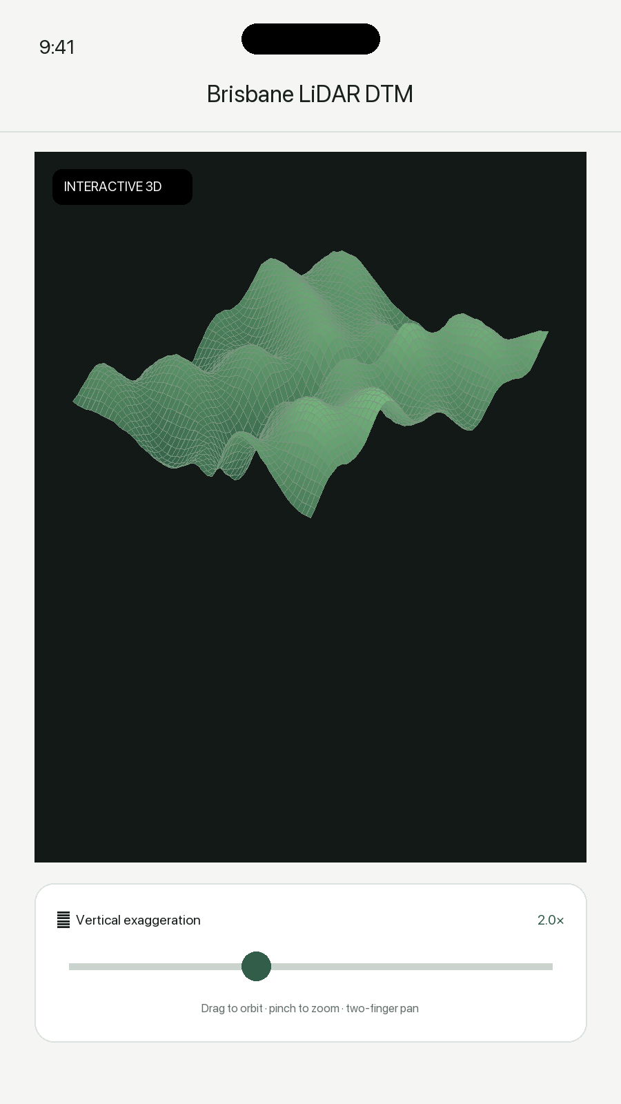 FieldOps interactive 3D terrain screen